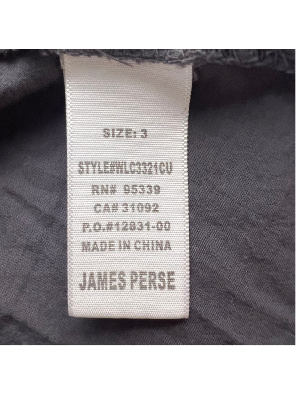 James Perse Standard Charcoal Button Front Utility Shirt Stretch Side Size 3 - Picture 7 of 11